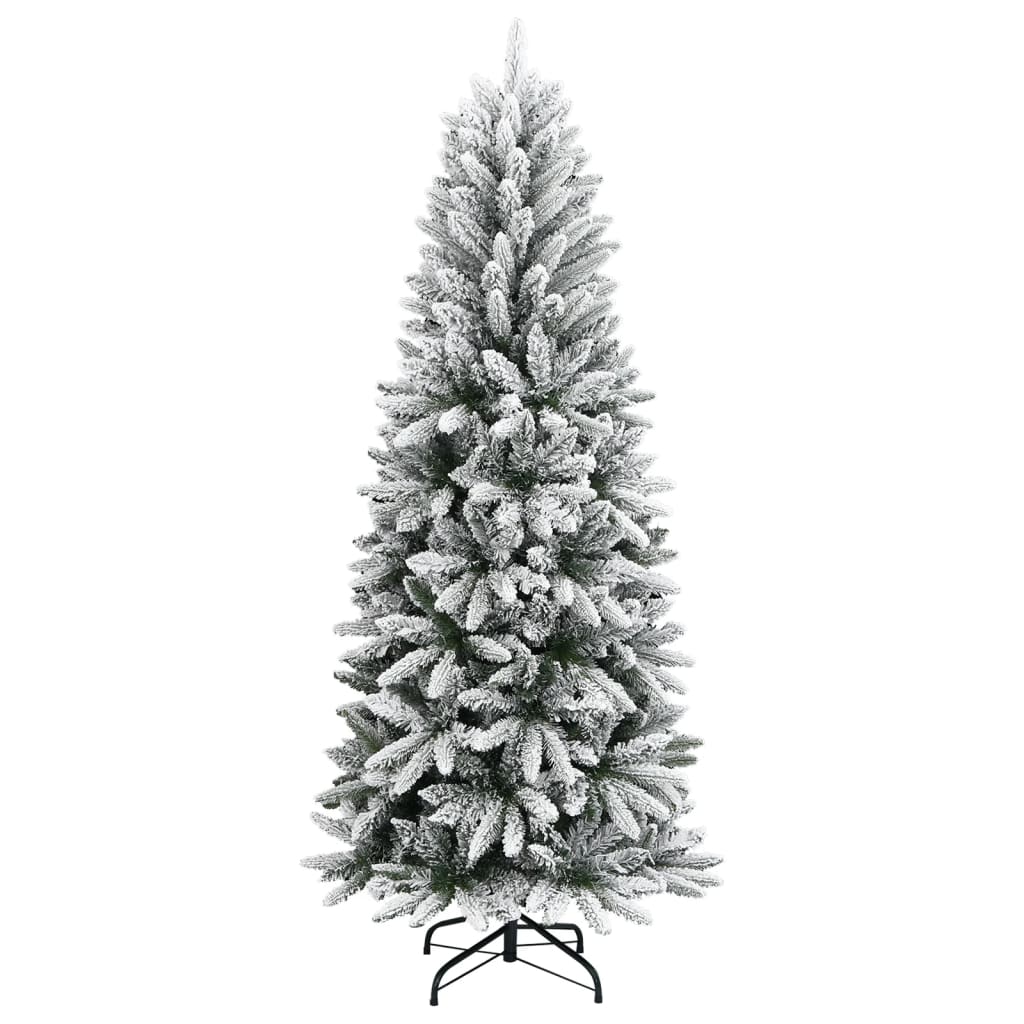 kunstigt juletræ med sne 180 cm PVC og PE