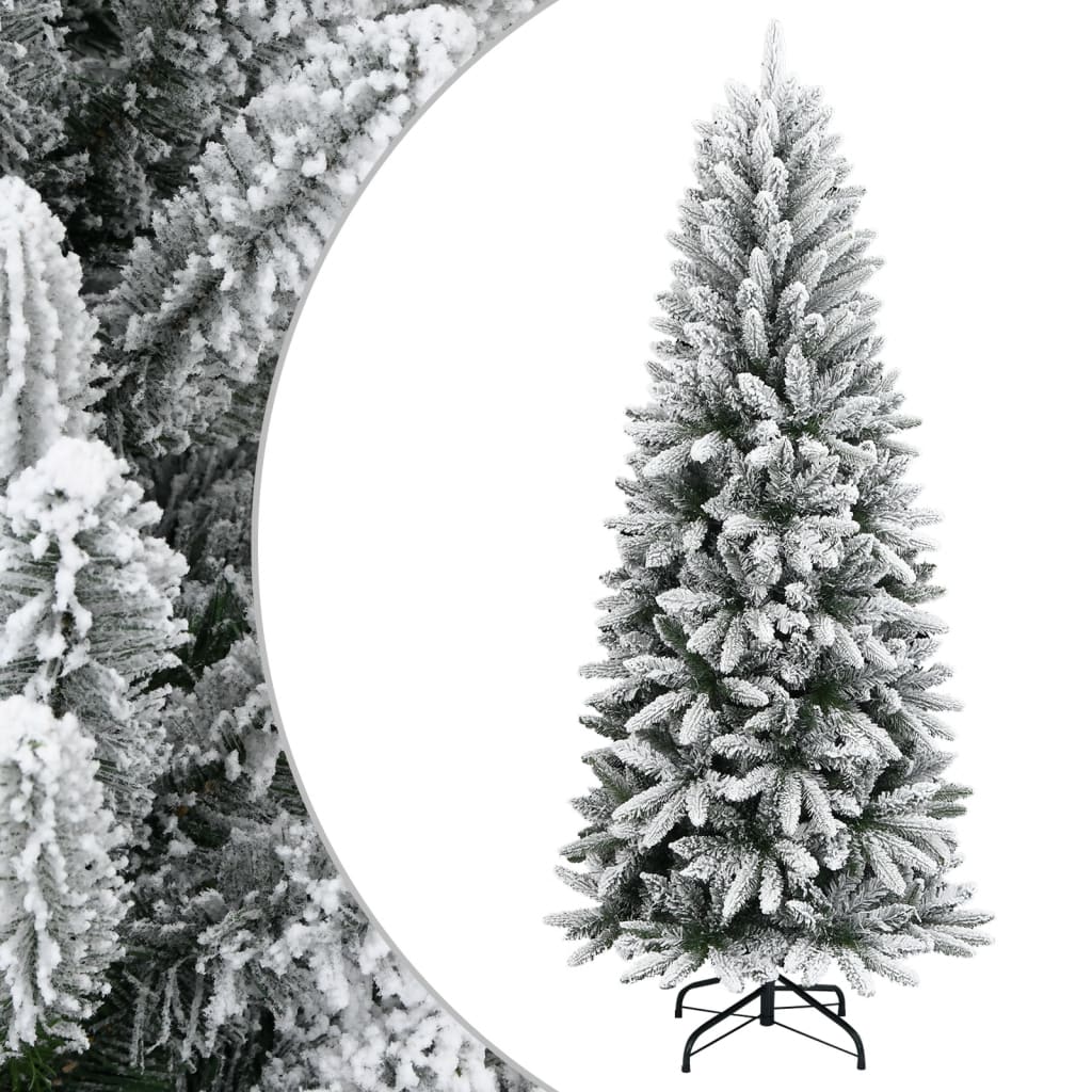 kunstigt juletræ med sne 210 cm PVC og PE