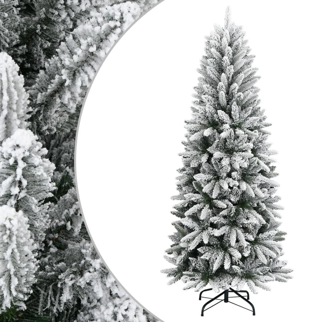 kunstigt juletræ med sne 240 cm PVC og PE
