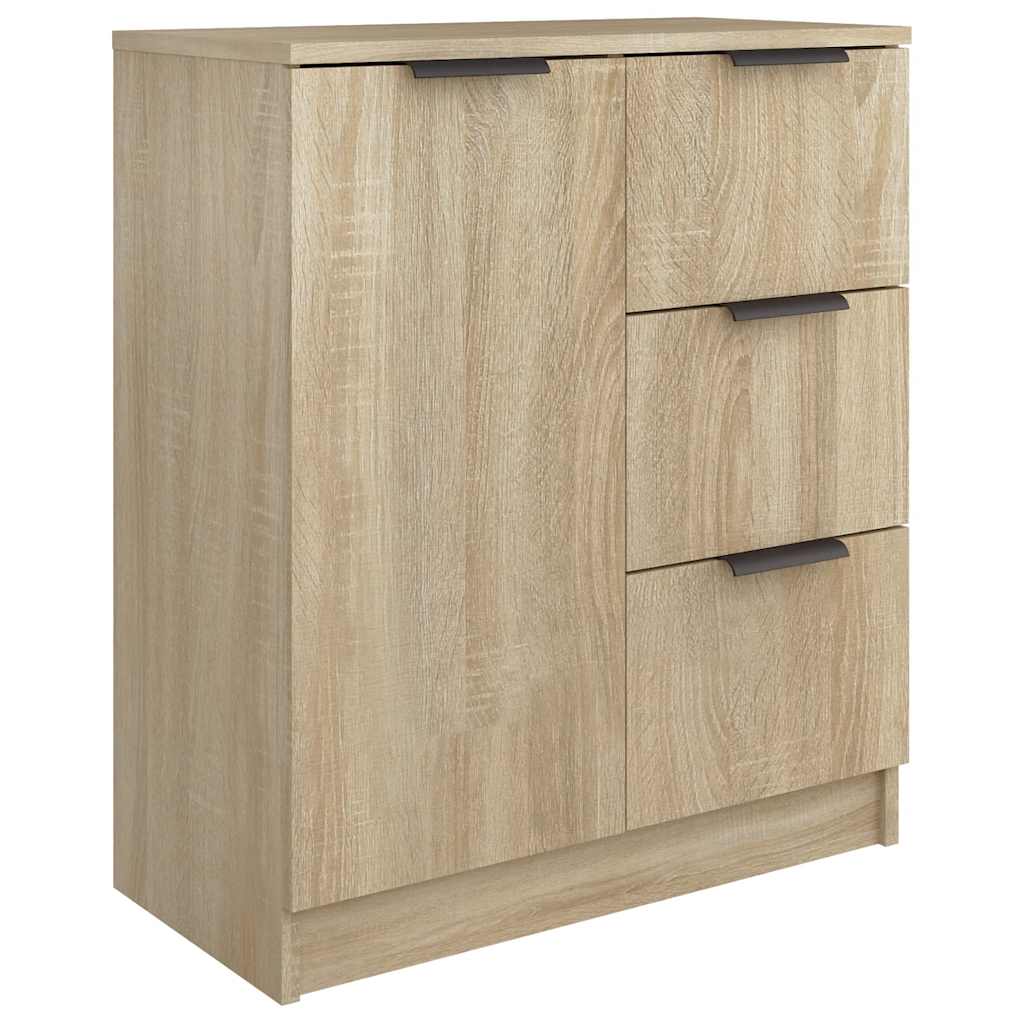 skænke 2 stk. 60x30x70 cm konstrueret træ sonoma-eg