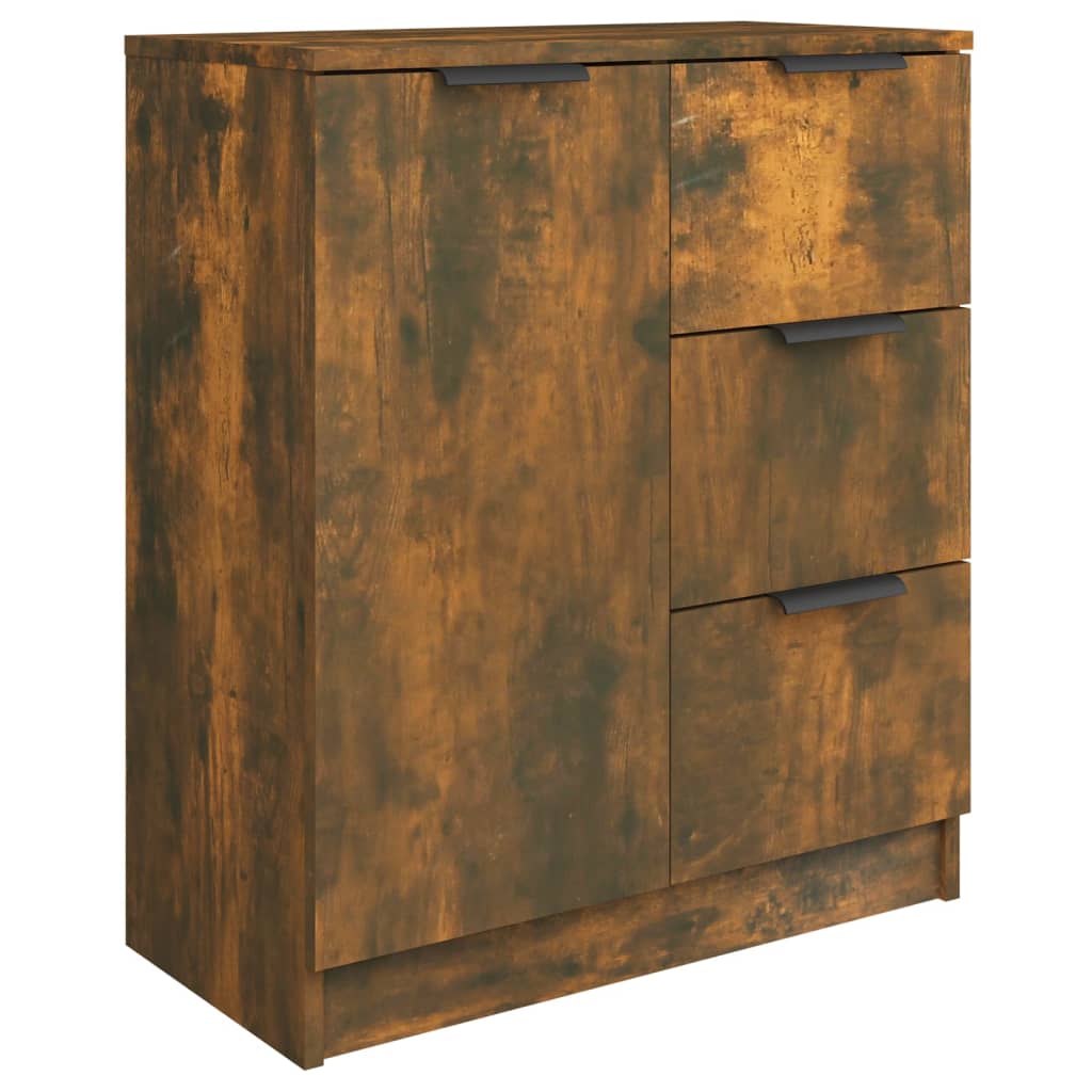 skænke 2 stk. 60x30x70 cm konstrueret træ røget egetræsfarve
