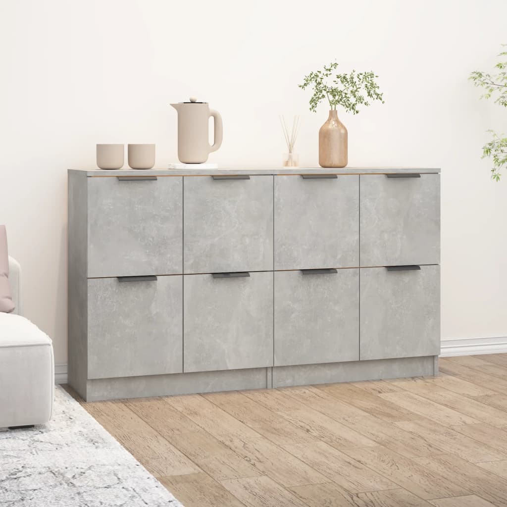skænke 2 stk. 60x30x70 cm konstrueret træ betongrå