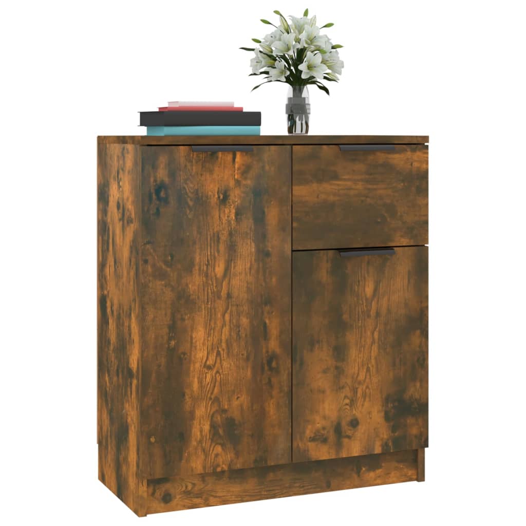 skænke 2 stk. 60x30x70 cm konstrueret træ røget egetræsfarve
