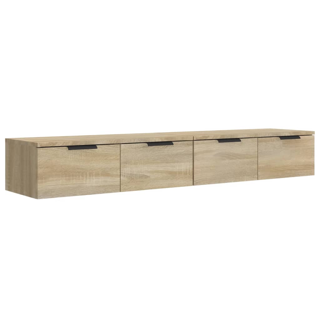 vægskabe 2 stk. 68x30x20 cm konstrueret træ sonoma-eg