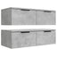 vægskabe 2 stk. 68x30x20 cm konstrueret træ betongrå