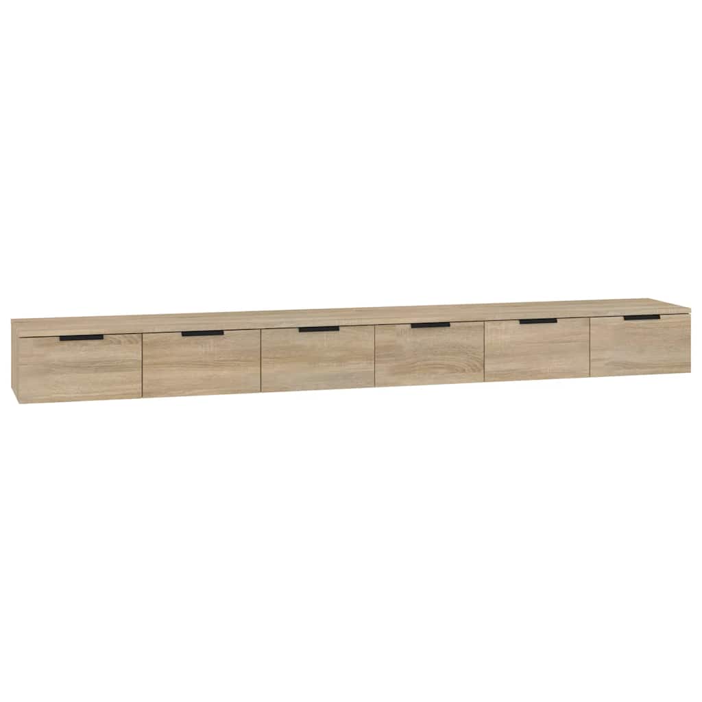 vægskabe 2 stk. 102x30x20 cm konstrueret træ sonoma-eg