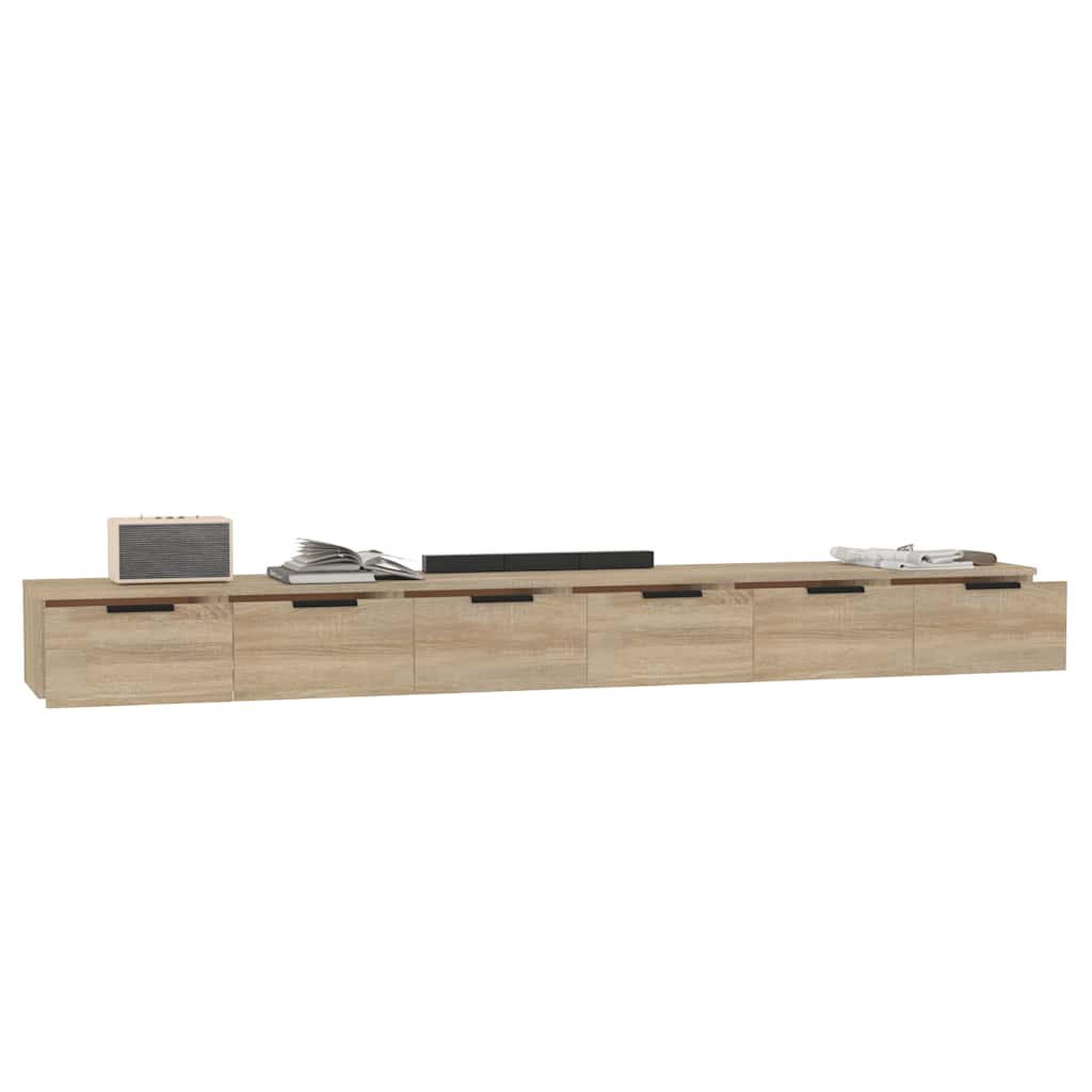 vægskabe 2 stk. 102x30x20 cm konstrueret træ sonoma-eg