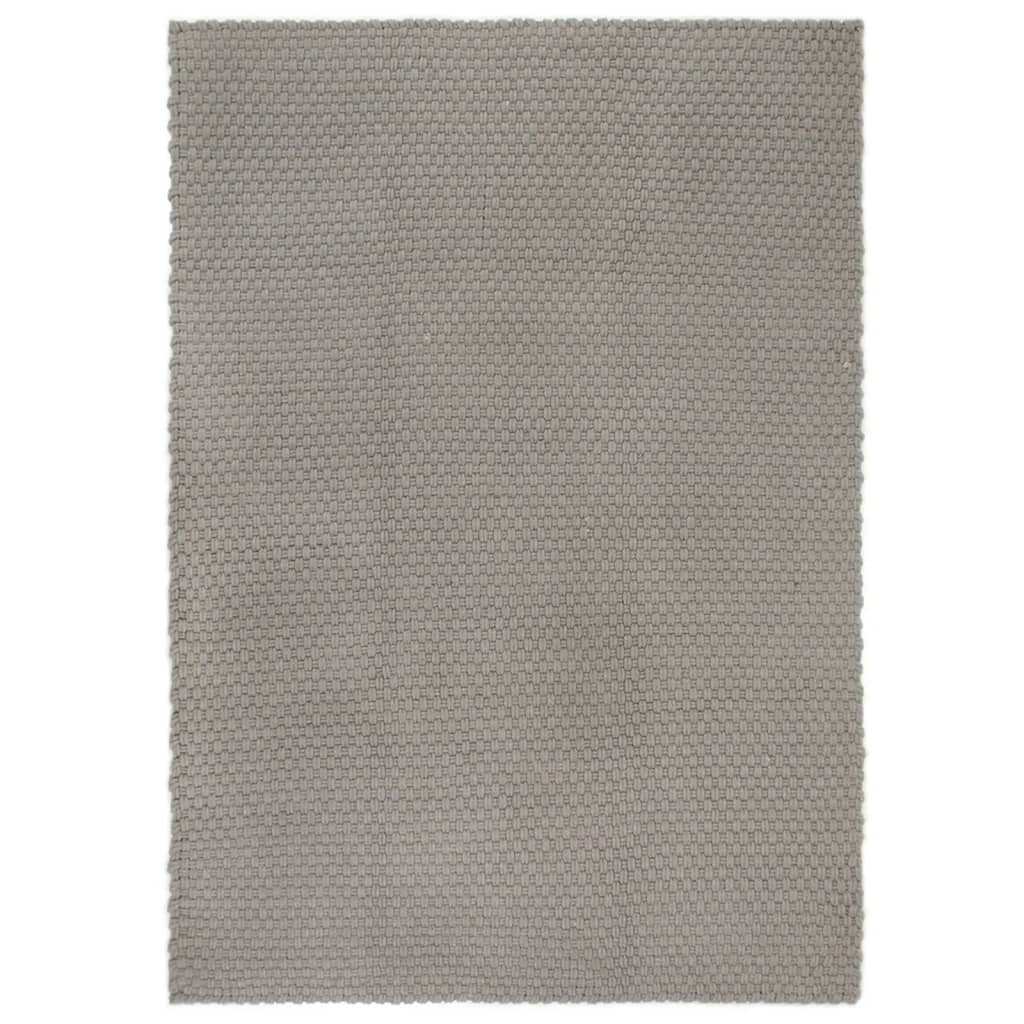 gulvtæppe 160x230 cm rektangulært bomuld grå billede