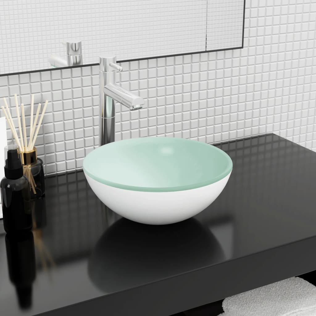 håndvask 30x12 cm hærdet glas hvid