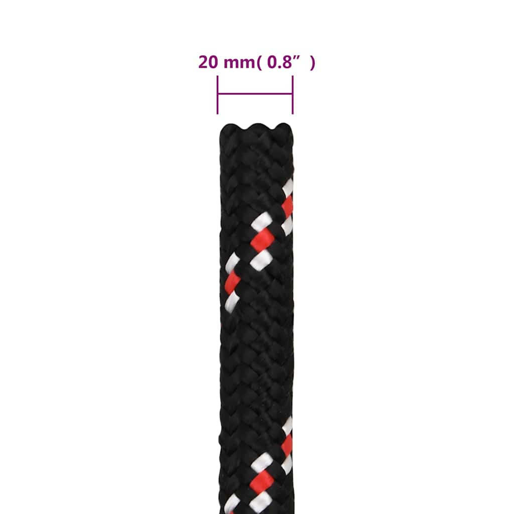 tovværk til båd 20 mm 50 m polypropylen sort