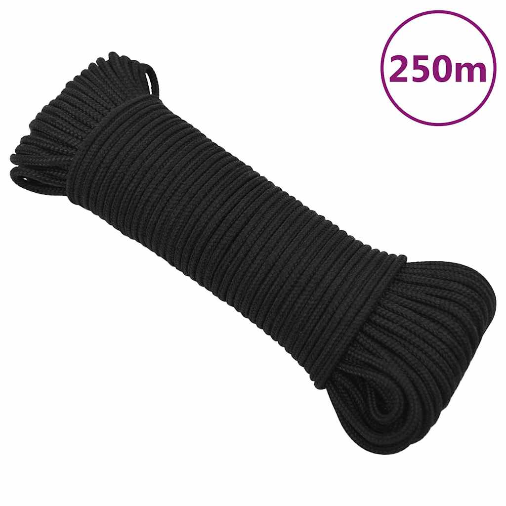tovværk til båd 5 mm 250 m polypropylen sort