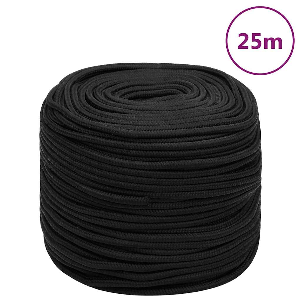 tovværk til båd 6 mm 25 m polypropylen sort