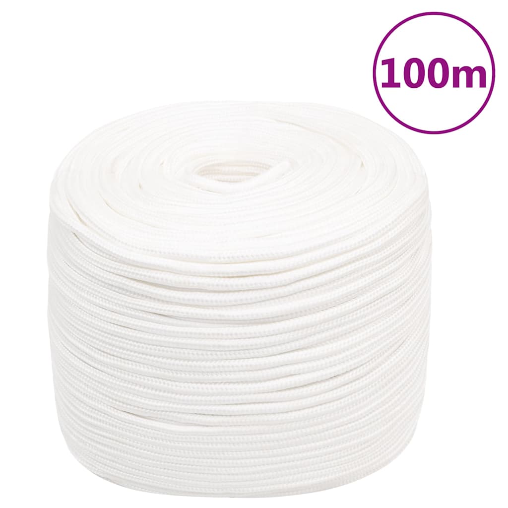 tovværk til båd 6 mm 100 m polypropylen hvid