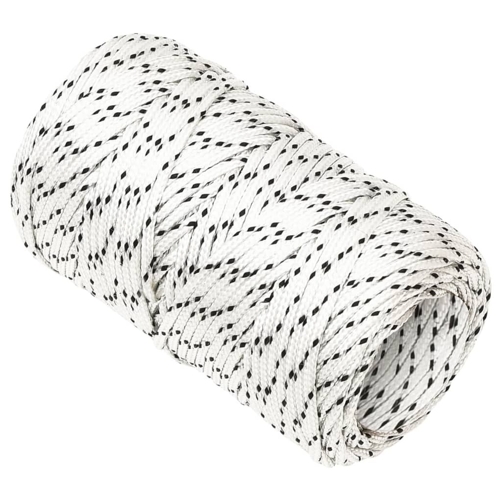 flettet tovværk 2 mm x 50 m polyester hvid