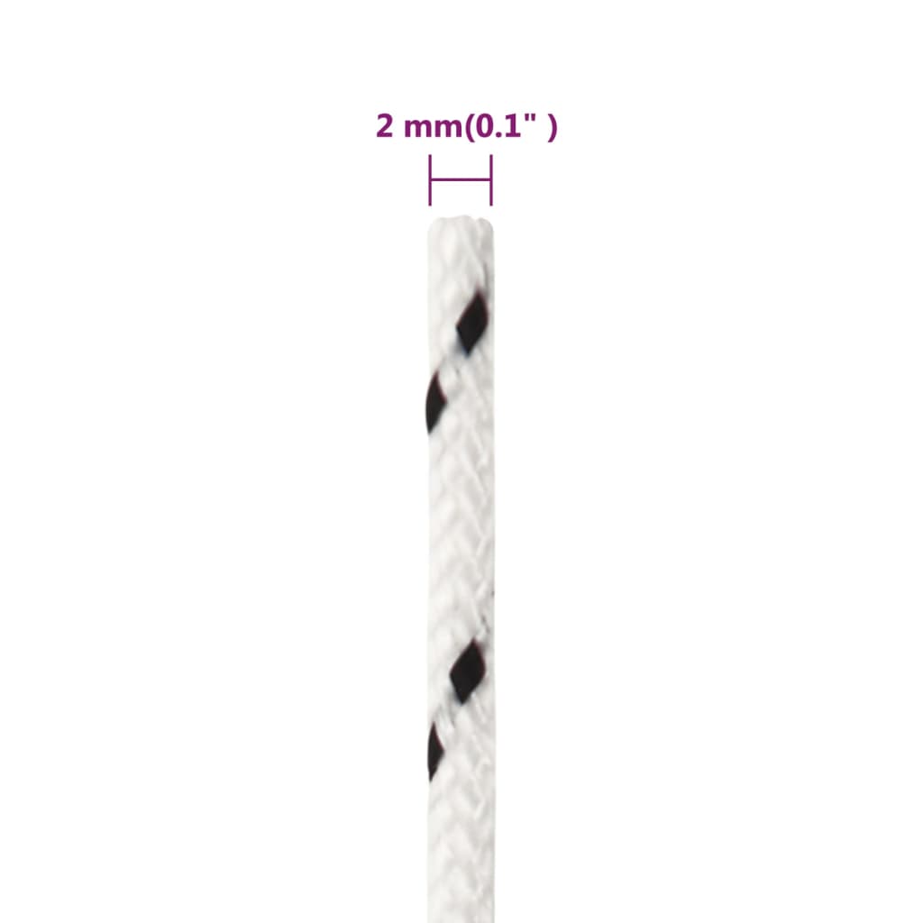 flettet tovværk 2 mm x 250 m polyester hvid