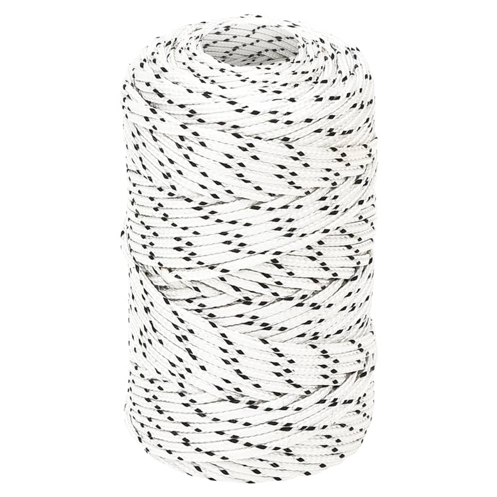 flettet tovværk 2 mm x 500 m polyester hvid