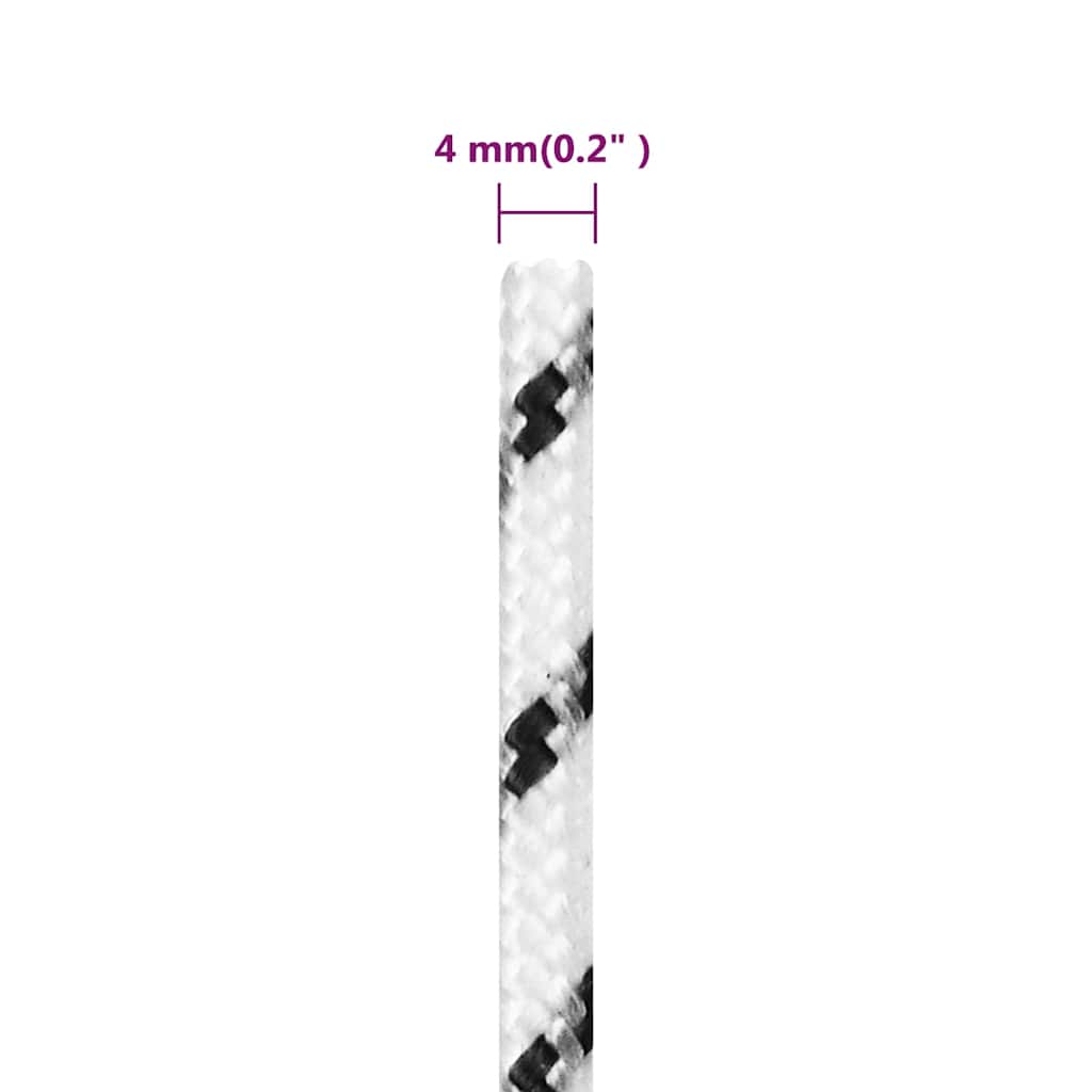 flettet tovværk 4 mm x 100 m polyester hvid