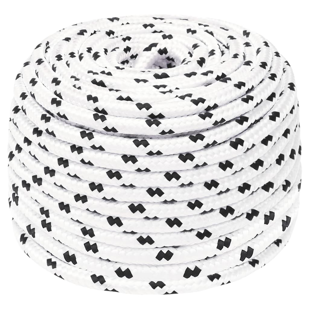 flettet tovværk 6 mm x 100 m polyester hvid