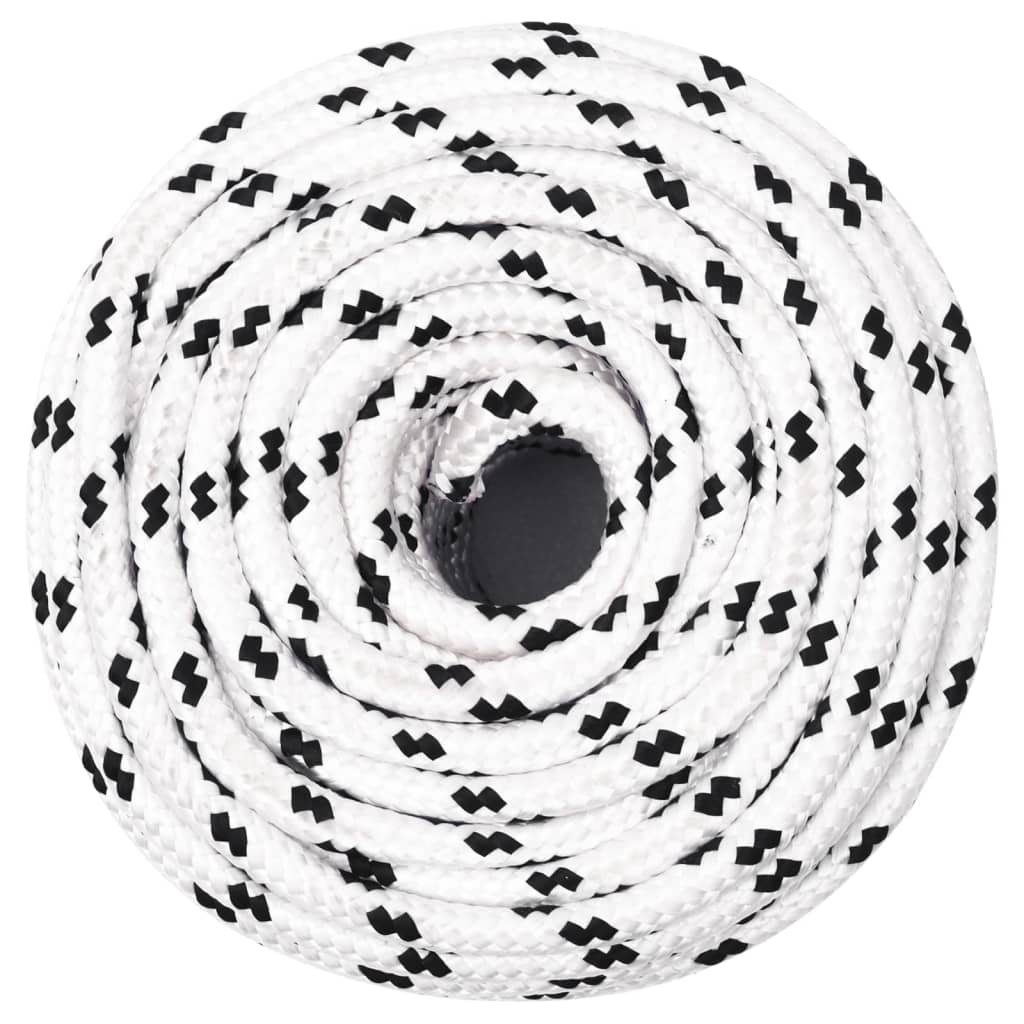 flettet tovværk 6 mm x 100 m polyester hvid