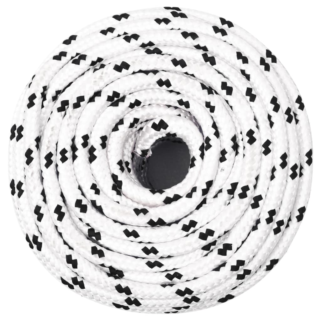 flettet tovværk 8 mm x 25 m polyester hvid
