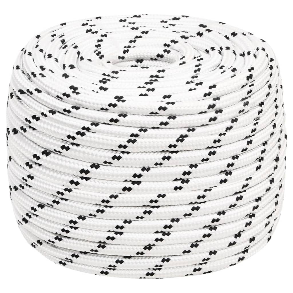flettet tovværk 14 mm x 100 m polyester hvid