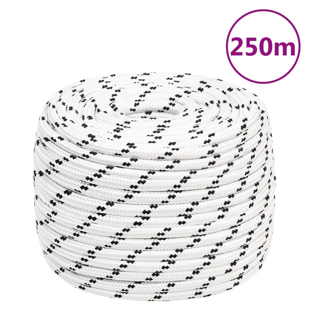 flettet tovværk 14 mm x 250 m polyester hvid