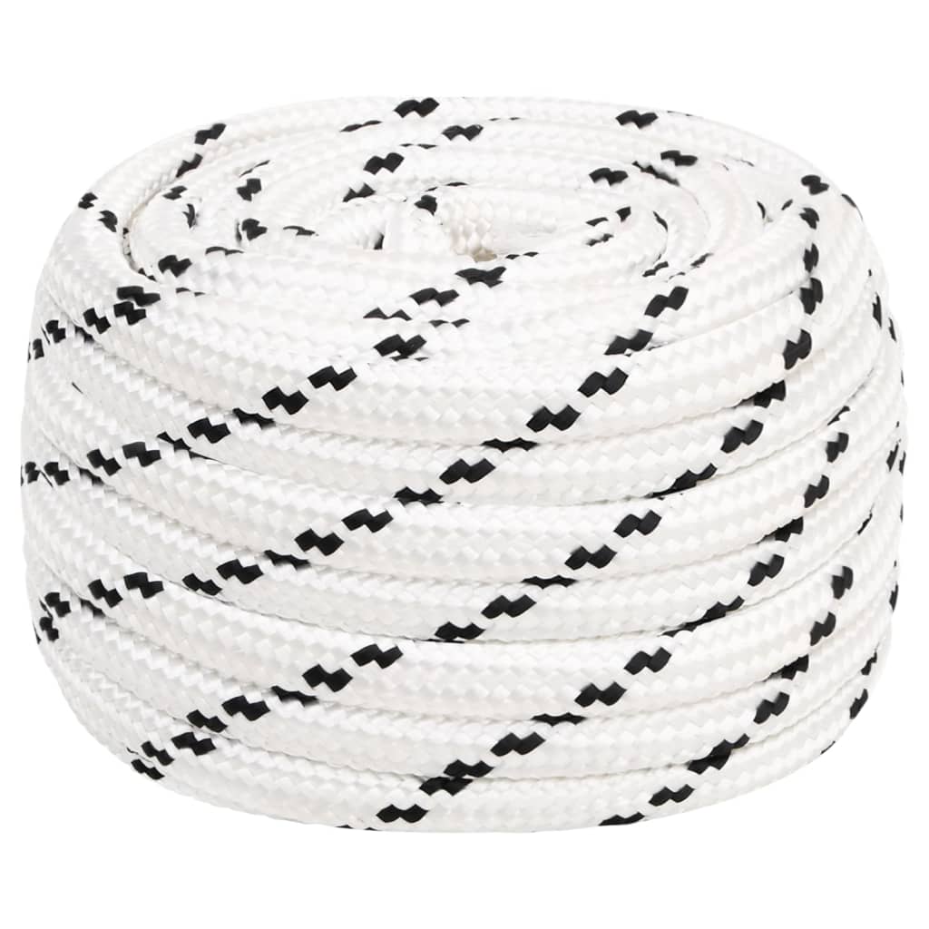 flettet tovværk 16 mm x 25 m polyester hvid