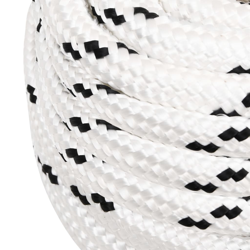 flettet tovværk 16 mm x 50 m polyester hvid