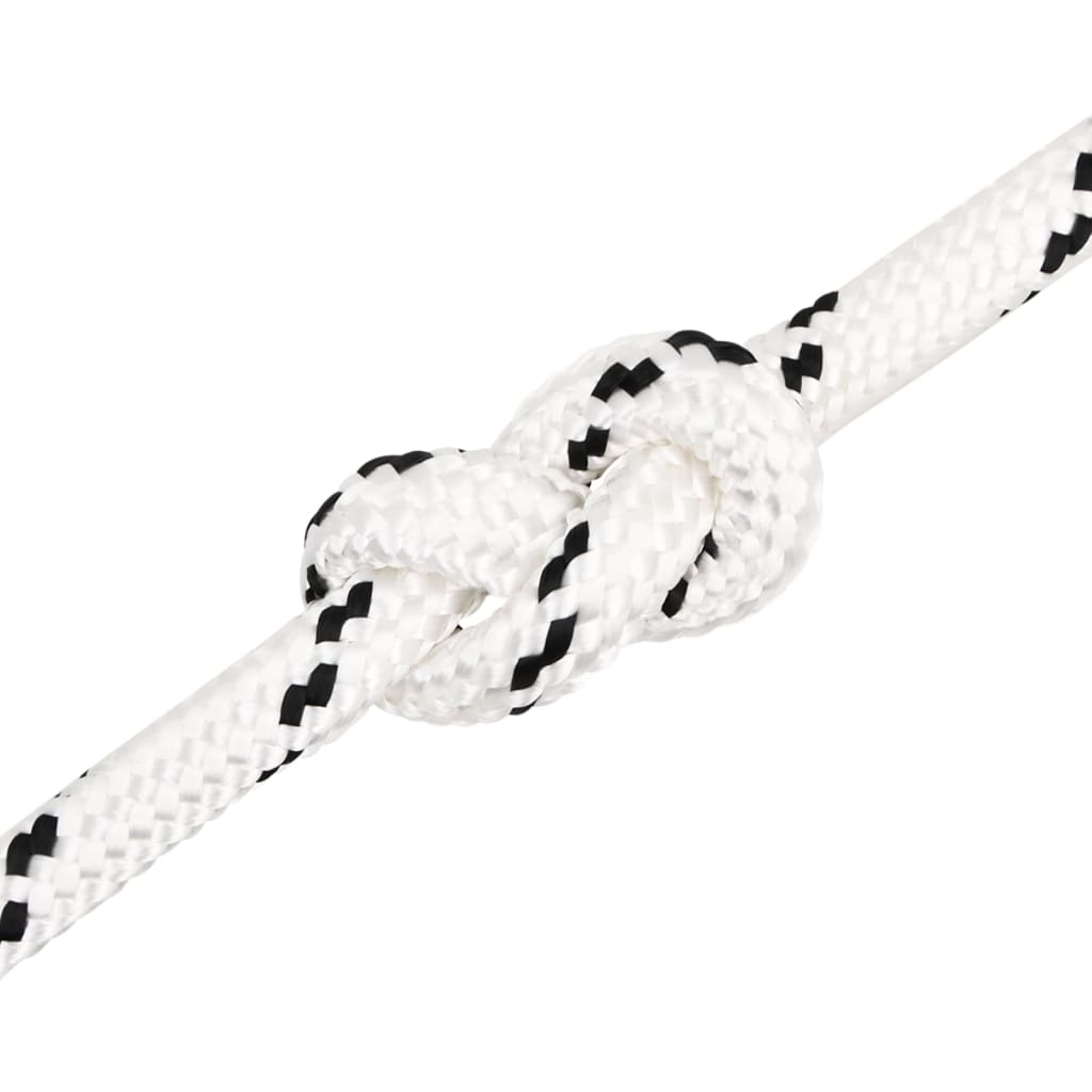 flettet tovværk 18 mm x 25 m polyester hvid