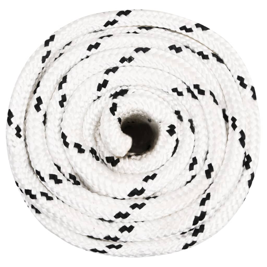 flettet tovværk 20 mm x 100 m polyester hvid
