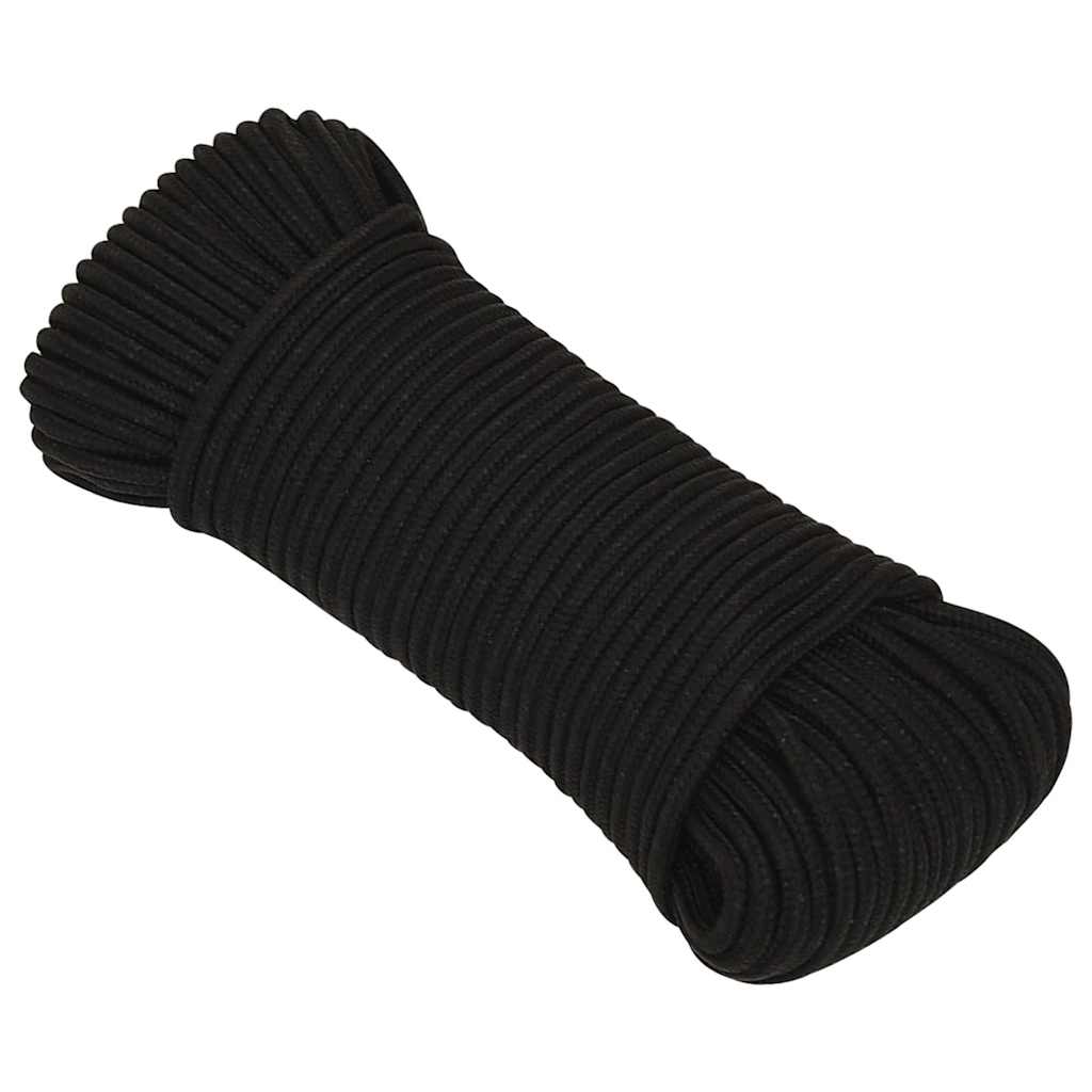 arbejdsreb 3 mm 50 m polyester sort