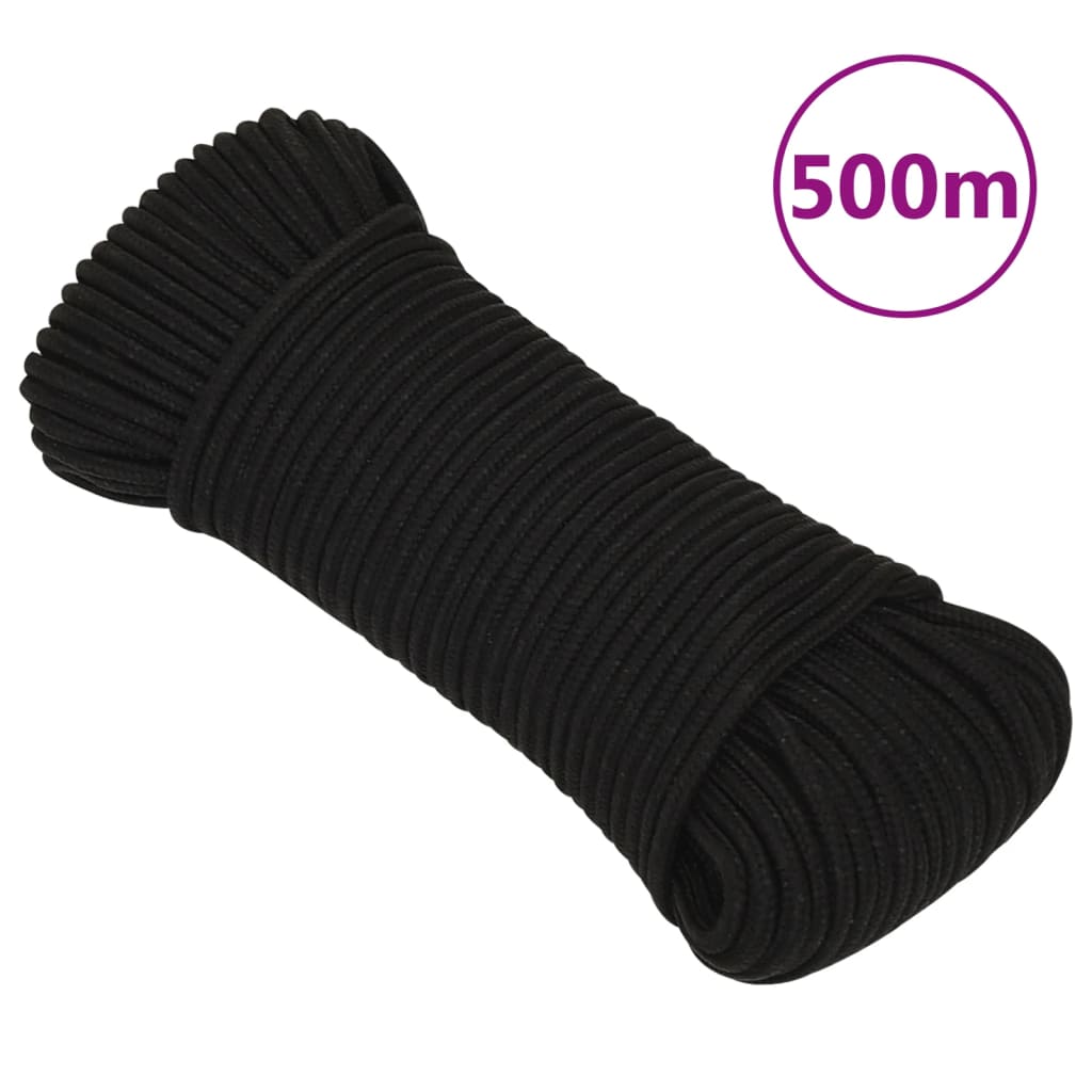 arbejdsreb 3 mm 500 m polyester sort billede