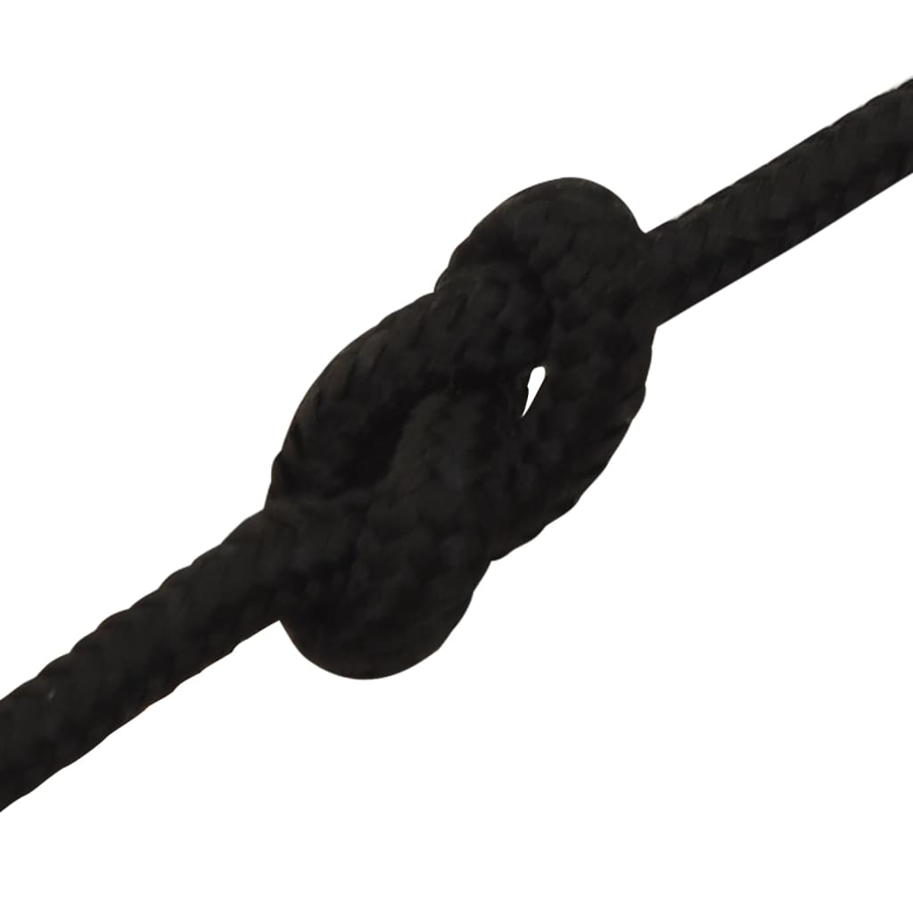 arbejdsreb 4 mm 50 m polyester sort