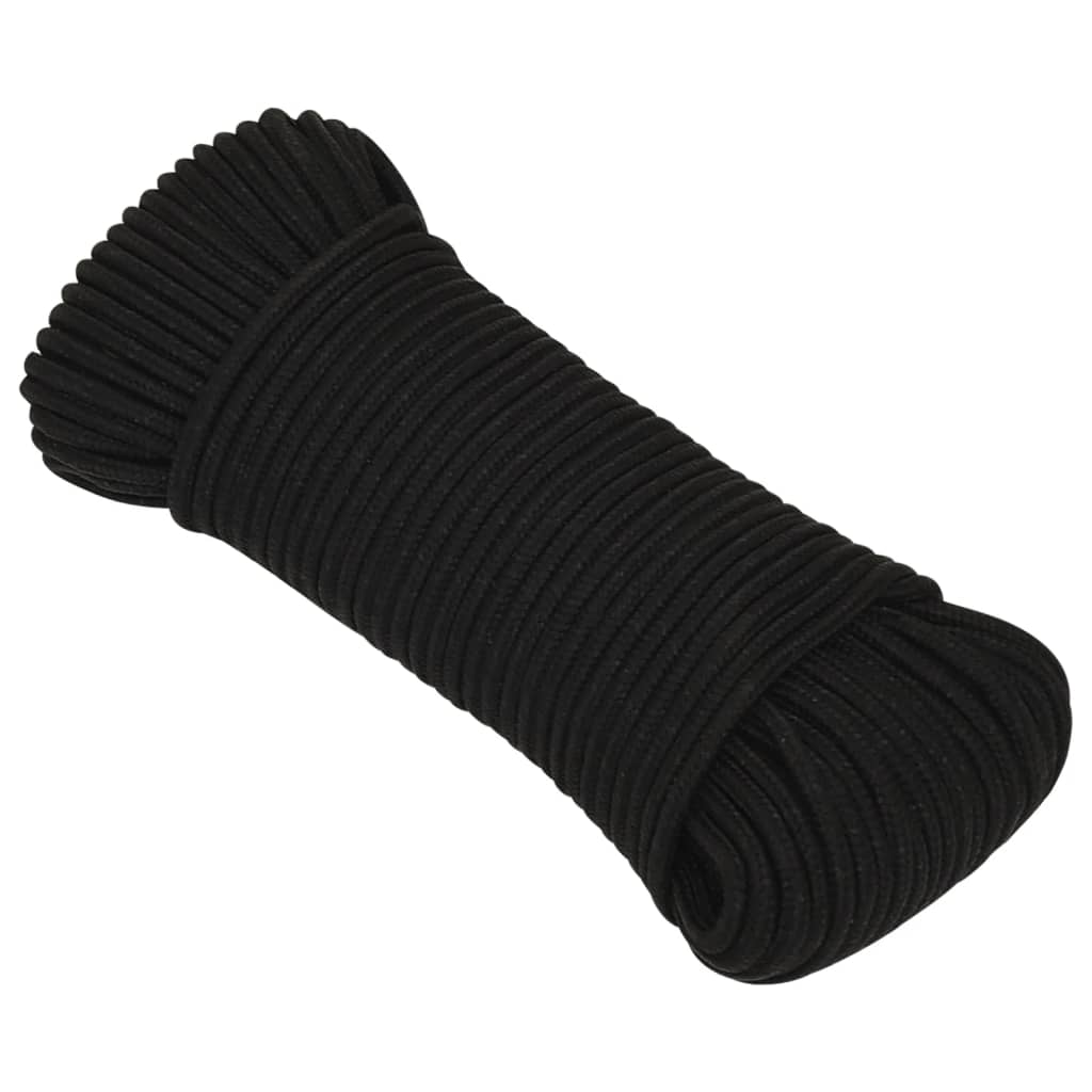 arbejdsreb 4 mm 500 m polyester sort