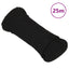 arbejdsreb 5 mm 25 m polyester sort