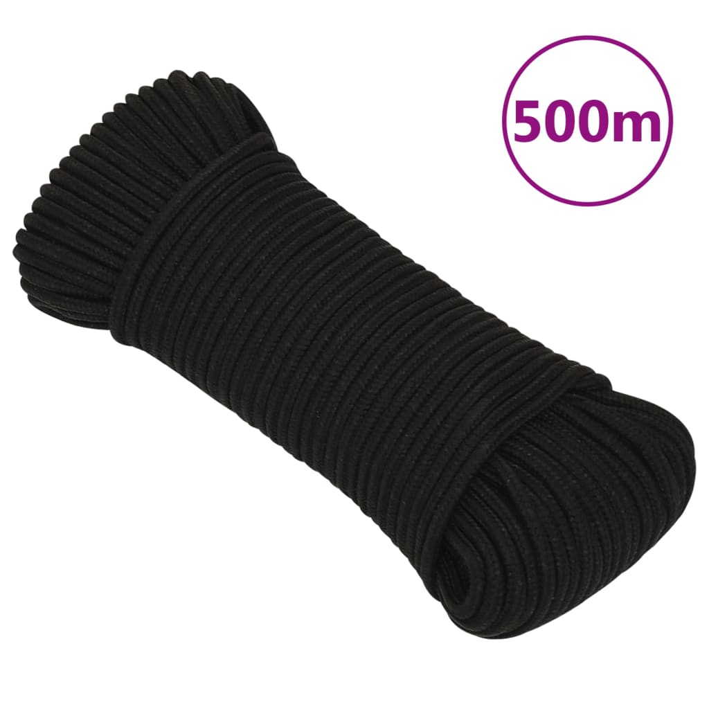 arbejdsreb 5 mm 500 m polyester sort