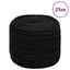 arbejdsreb 8 mm 25 m polyester sort