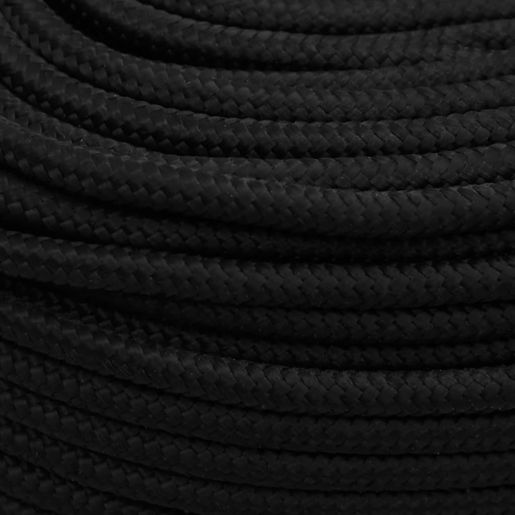 arbejdsreb 10 mm 25 m polyester sort