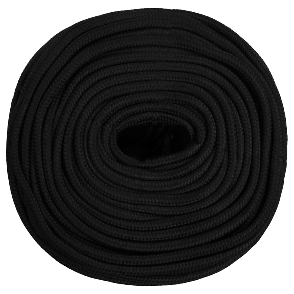 arbejdsreb 10 mm 100 m polyester sort
