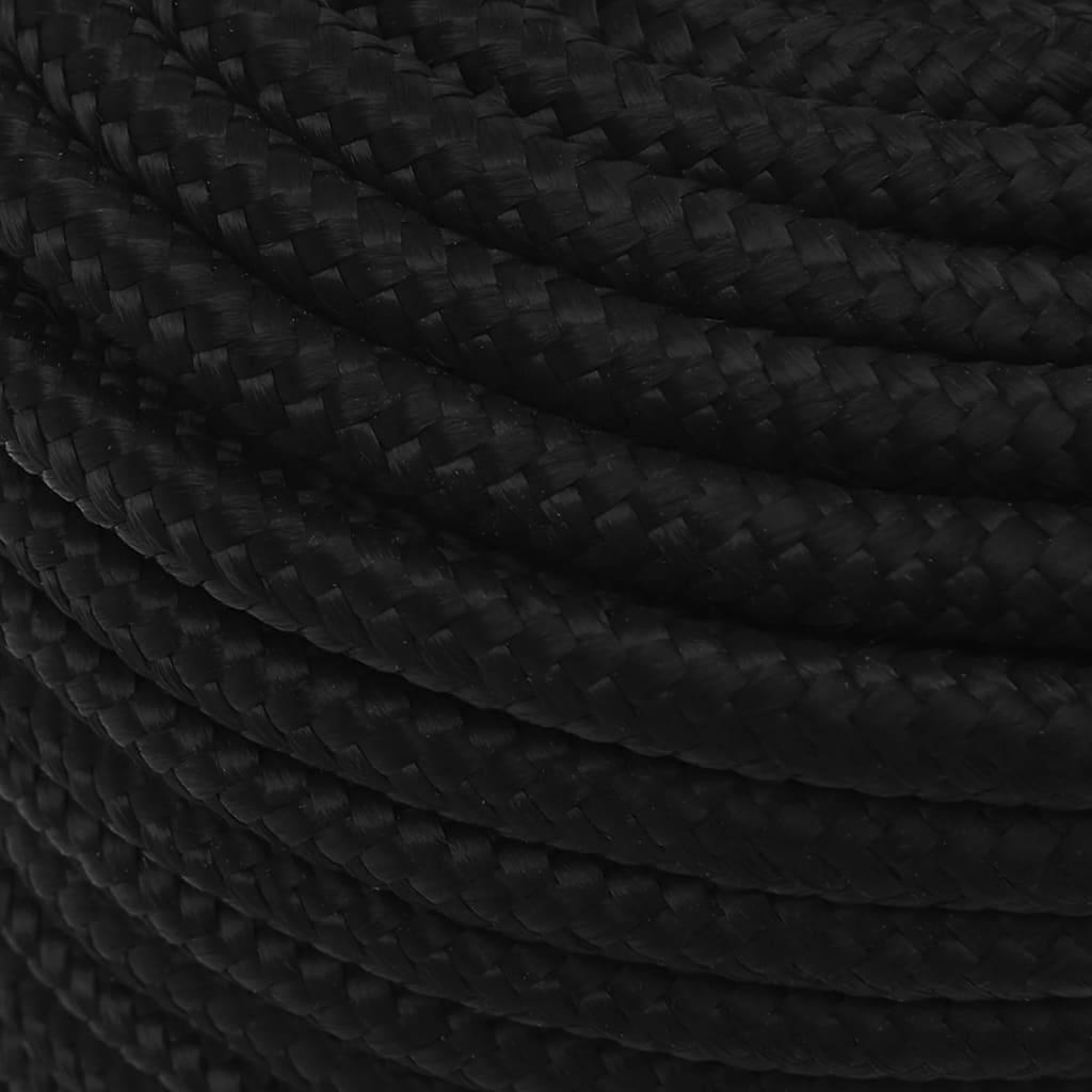 arbejdsreb 12 mm 25 m polyester sort