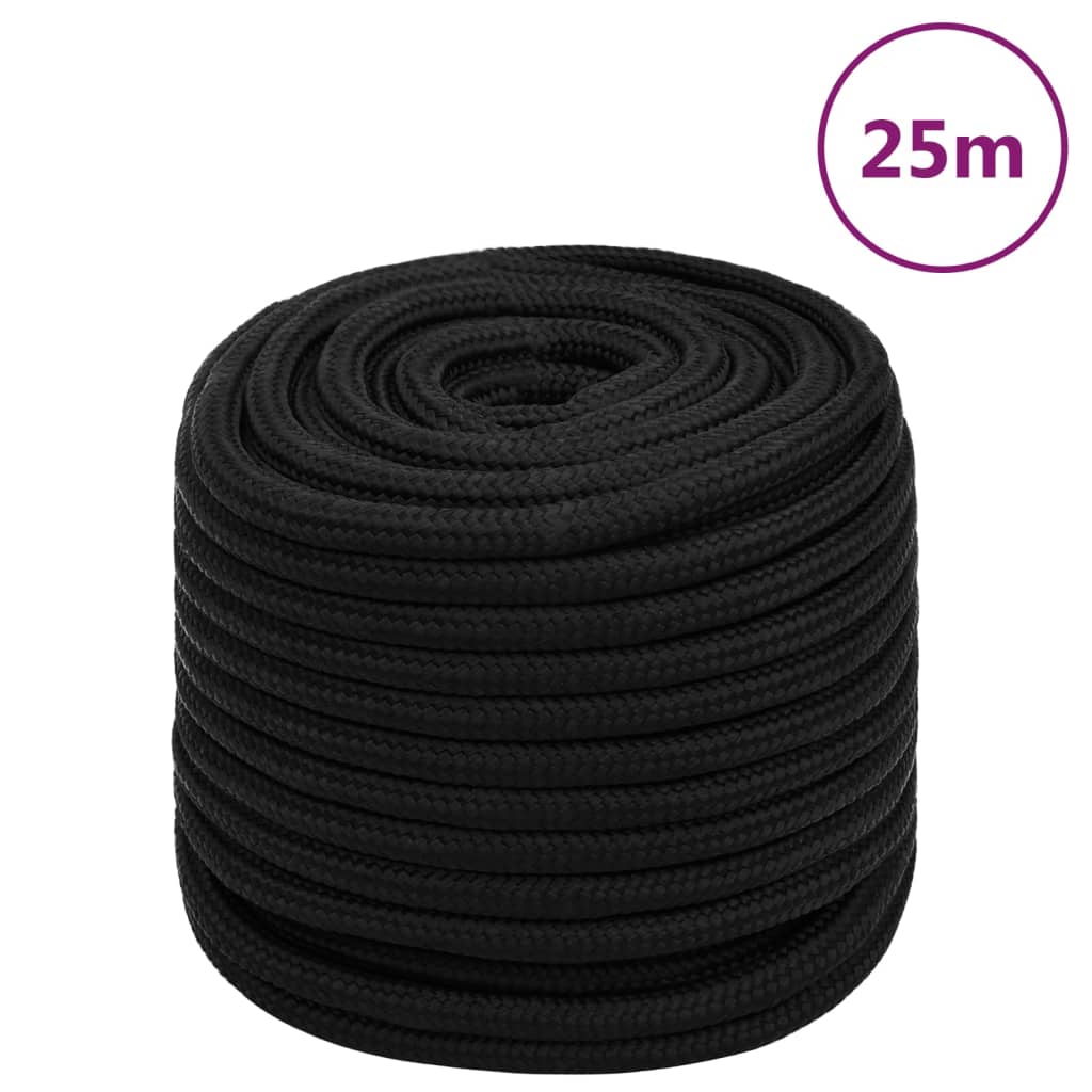arbejdsreb 16 mm 25 m polyester sort