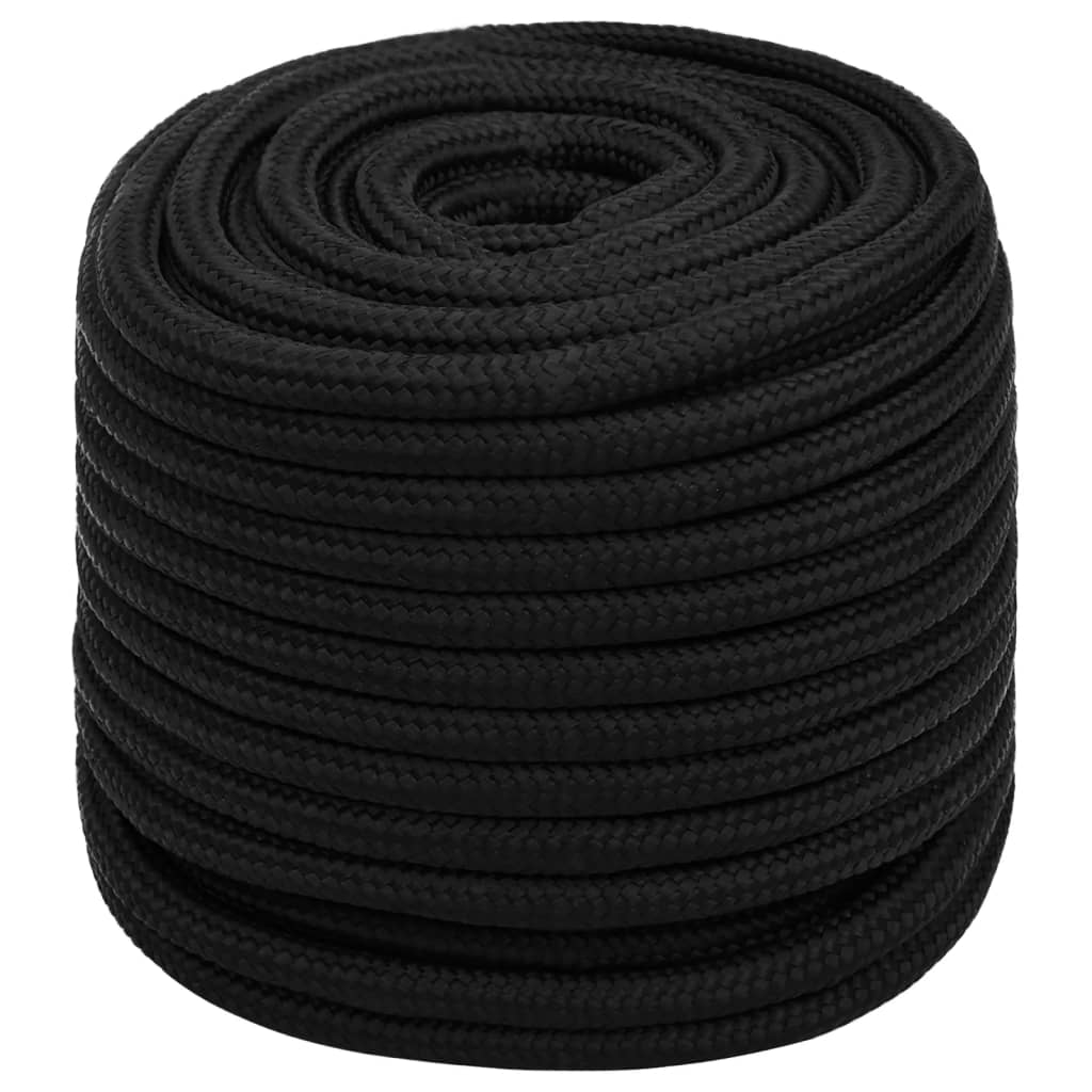 arbejdsreb 16 mm 100 m polyester sort