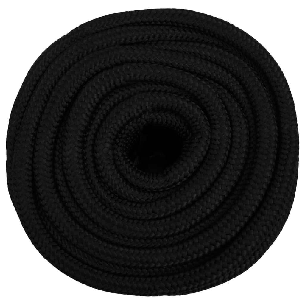 arbejdsreb 16 mm 100 m polyester sort