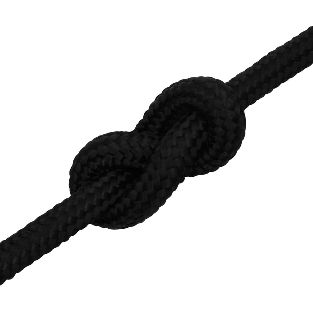 arbejdsreb 16 mm 100 m polyester sort