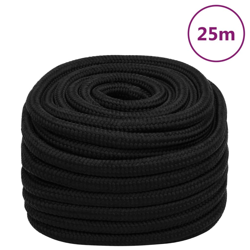 arbejdsreb 25 mm 25 m polyester sort