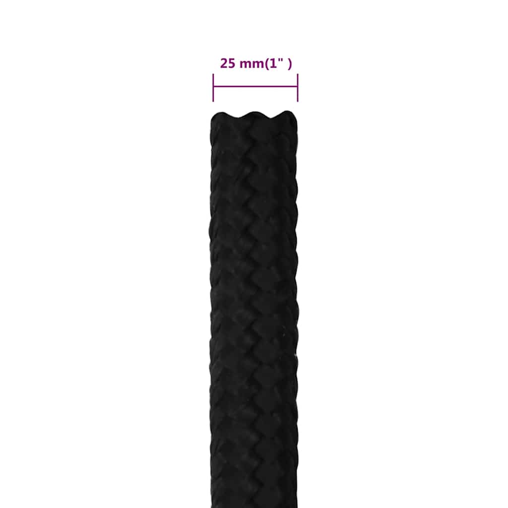 arbejdsreb 25 mm 50 m polyester sort