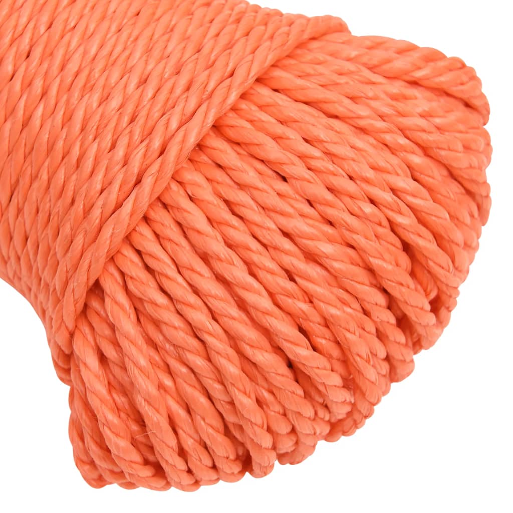 arbejdsreb 6 mm 25 m polypropylen orange