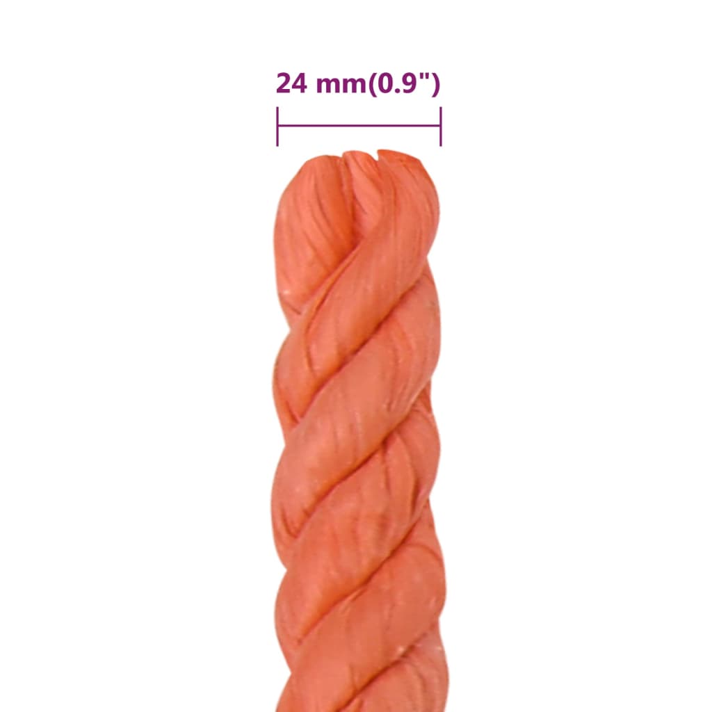 arbejdsreb 24 mm 100 m polypropylen orange