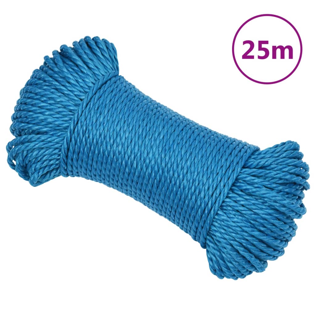 arbejdsreb 3 mm 25 m polypropylen blå