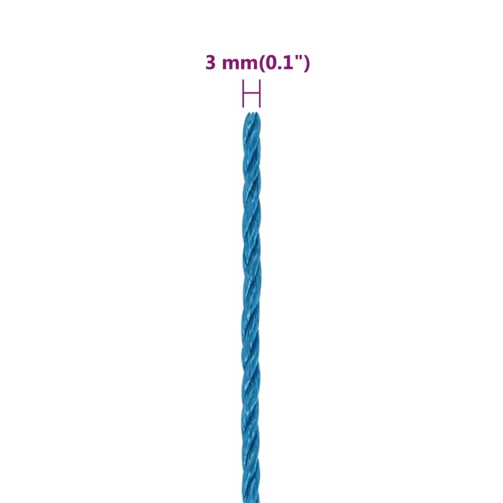 arbejdsreb 3 mm 50 m polypropylen blå